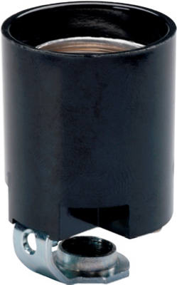 Pass & Seymour Fixture Socket, 15A, 125V, Black