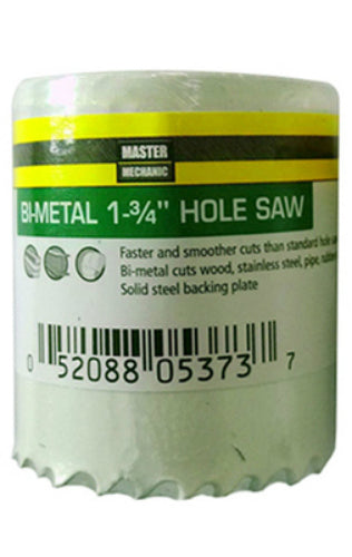 Master Mechanic 845917 Bi-Metal Hole Saw, 1-3/4" Arbor