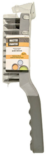 Master Painter SB411 Soft Grip Carbon Steel Wire Brush, 4 x 11 Row