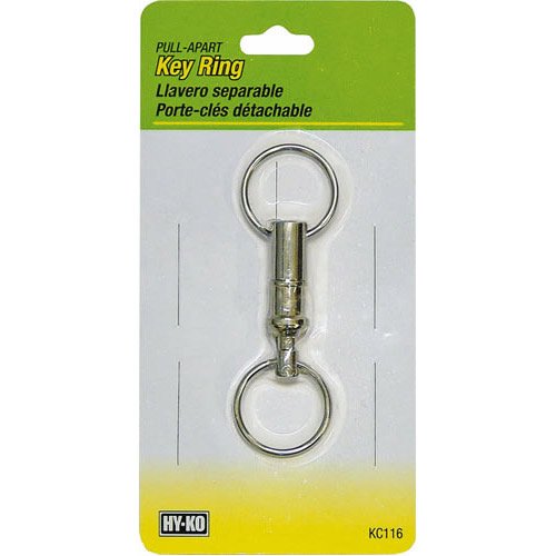 Hy-Ko KC116 Pull-Apart Metal Key Ring, Silver