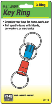 Hy-Ko KC114 Pull Apart Key Ring, 3-Way