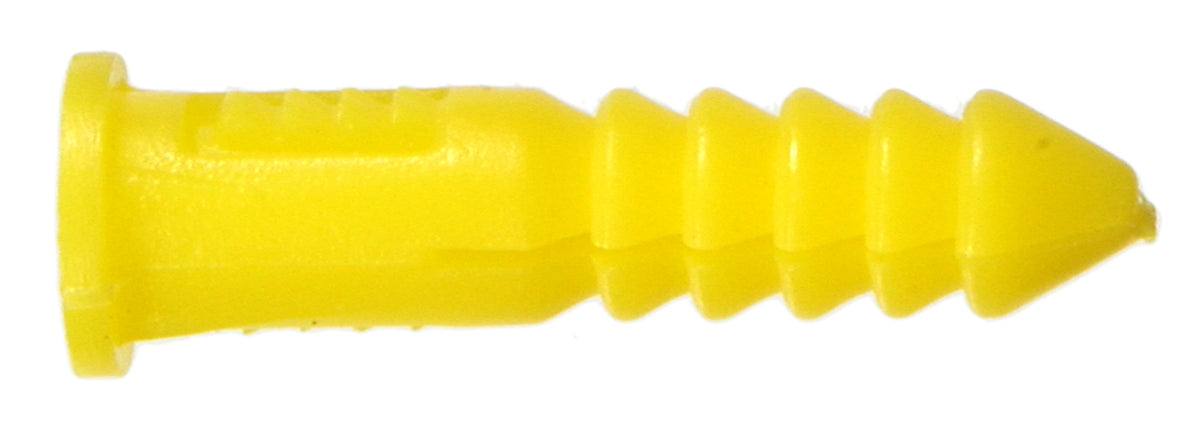Hillman Fasteners 370326 Ribbed Plastic Anchor, Yellow, #4-6-8 x 7/8", 100-Count