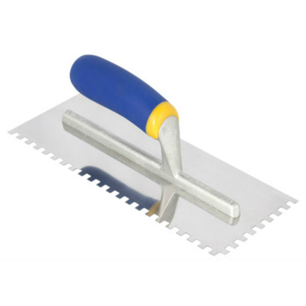 QEP® 49916Q Stainless Steel Notched Trowel, Longer Shank w/9 Rivets, 1/4" x 3/8"
