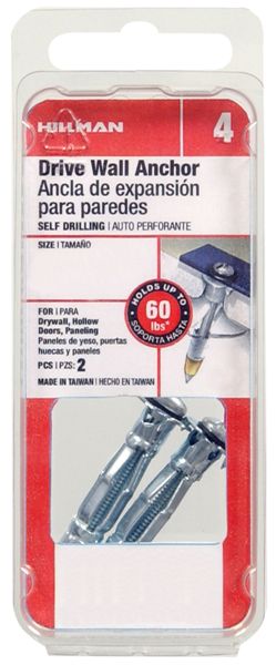 Hillman 5018 Long Drive Wall Anchor 1/8", 2 Pack