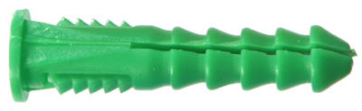 Hillman 370332 Ribbed Plastic Anchor, Green, 12-14-16 x 1.5" , 50-Pack