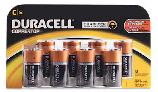 Duracell® MN14R8DWZ17 Coppertop Alkaline Battery #C, 1.5 Volt, 8-Pack