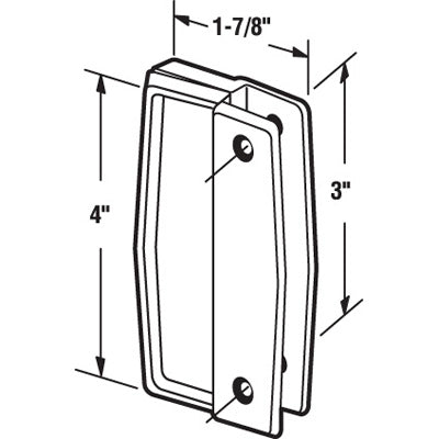 Slide-Co 12209 Non-Handed Sliding Screen Door Pull Set, Black Plastic