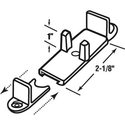 Slide-Co 161084 Bi-Pass Door Nylon Floor Guide with 1" High Guide Pin