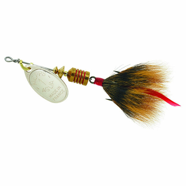 Mepps Aglia Brown Tail Fly Spinner with Treble Hook, #1 (1/8 Oz), Silver