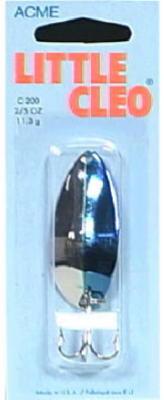 Acme C200/NNB Little Cleo Nickel/Neon Blue Stripe Spoon, 2/5 Oz