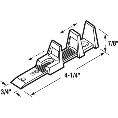 Slide-Co 161230 Floor Mounted Nylon Adjustable Wardrobe Door Guide, 4-1/4"
