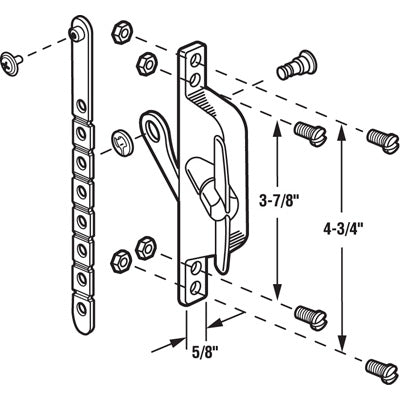 Slide-Co 17370 Universal Louvre Window Operator with T Crank, Aluminum Finish