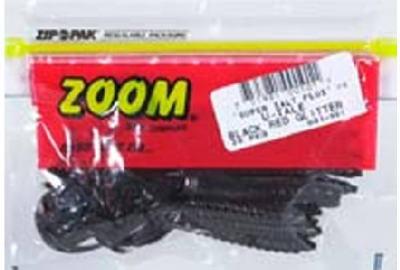 Zoom Super Salty U-Tail Style Plastic Worms, 6", June Bug, 20 Pack