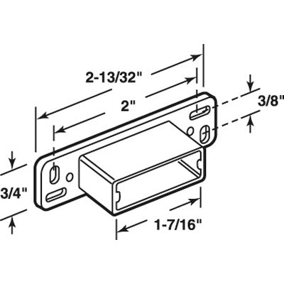 Slide-Co 22842 Reversible Drawer Mounting Bracket, 1-7/16", White Poly