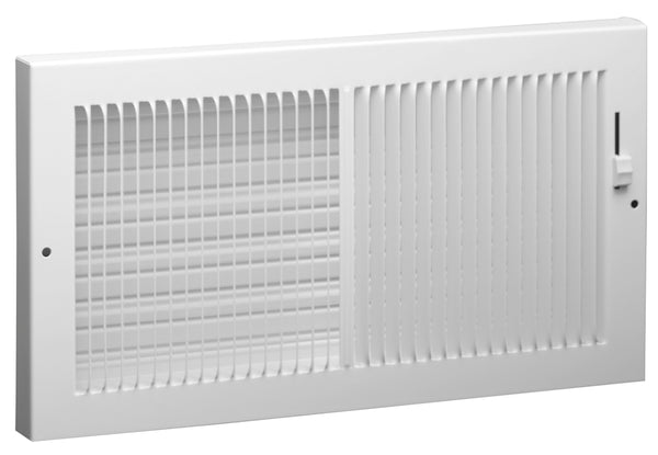 AmeriFlow® 367W12X6 Steel Baseboard Register, 1/3" Fins, White, 12" x 6"