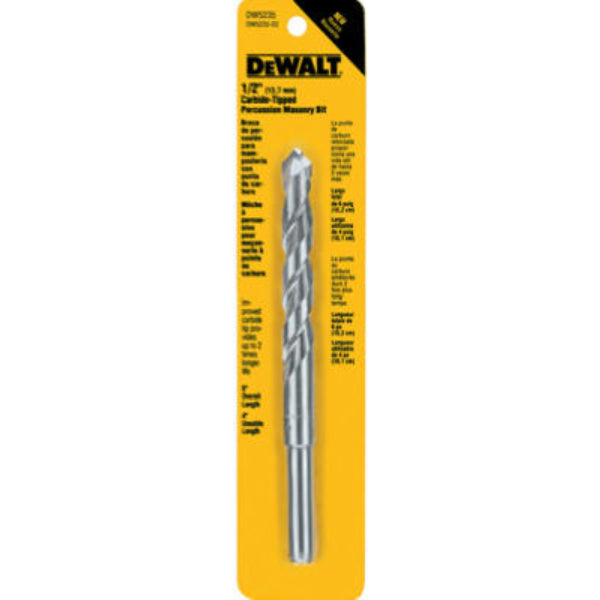 DeWalt® DW5235 Carbide Tipped Premium Percussion Masonry Drill Bit, 1/2" x 6"