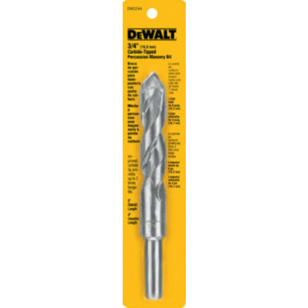 DeWalt® DW5244 Carbide Tipped Premium Percussion Masonry Drill Bit, 3/4" x 6"