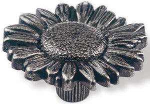 Edelweiss Flower Cabinet Knob Antique Tin 1.85"
