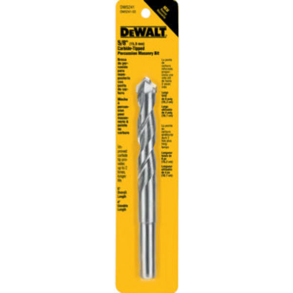 DeWalt® DW5241 Carbide Tipped Premium Percussion Masonry Drill Bit, 5/8" x 6"