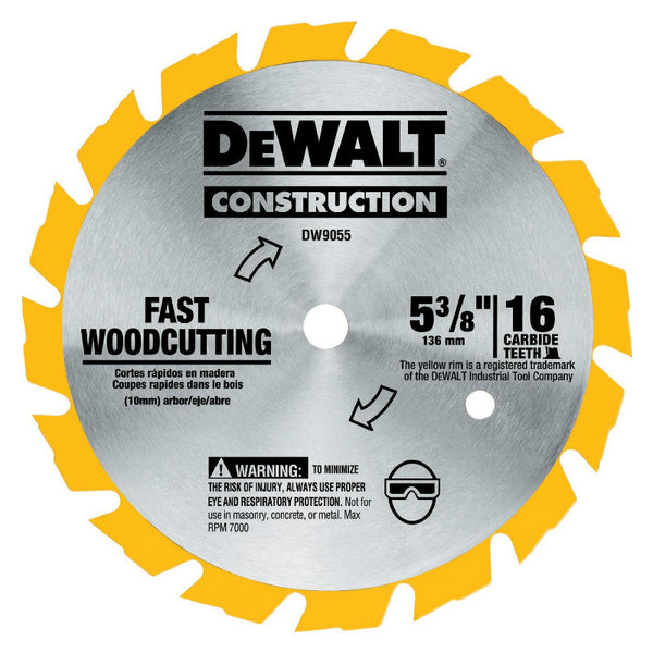 DeWalt® DW9055 Carbide Cordless Saw Blade, 16 Tooth, 5-3/8"