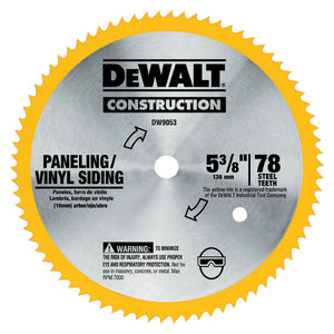 DeWalt® DW9053 Steel Cordless Trim Saw Blade, 80 Tooth, 5-3/8"
