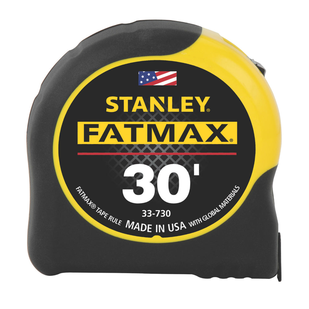 Stanley® 33-730 FatMax® Tape Rule, 30' x 1-1/4", Yellow/Black
