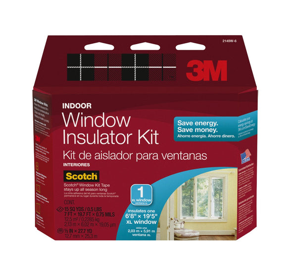 3M 2149W-6 Indoor Oversized Window Insulator Kit, 1-Window
