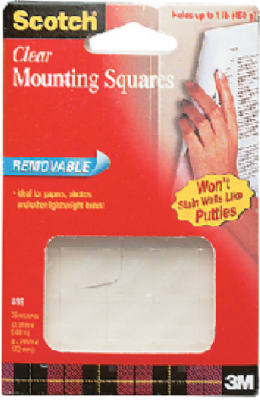 Scotch 859 Clear Removable Mounting Square 11/16" x 11/16", 35-Pack
