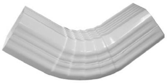 Genova AW201A Vinyl A-Style Duraspout Front Elbow, 2" x 3", White