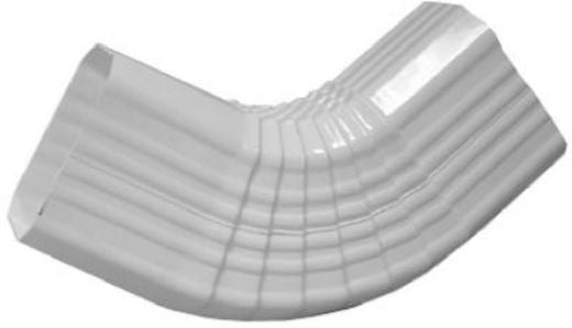 Genova AW201B Vinyl B-Style Duraspout Side Elbow, 2" x 3", White