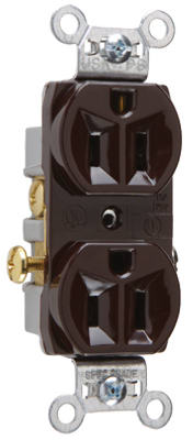 Pass & Seymour Commercial Spec Grade Receptacle, 15A, 125V, Brown