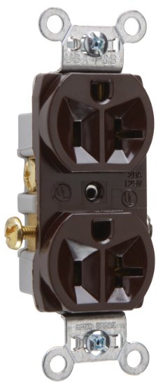 Pass & Seymour Commercial Spec Grade Duplex Receptacle, 20A, 125V, Brown