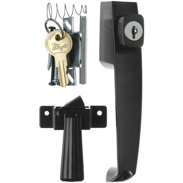 Wright Products™ VK333X3BL Tie-Down Keyed Push Button Latch, Black Finish
