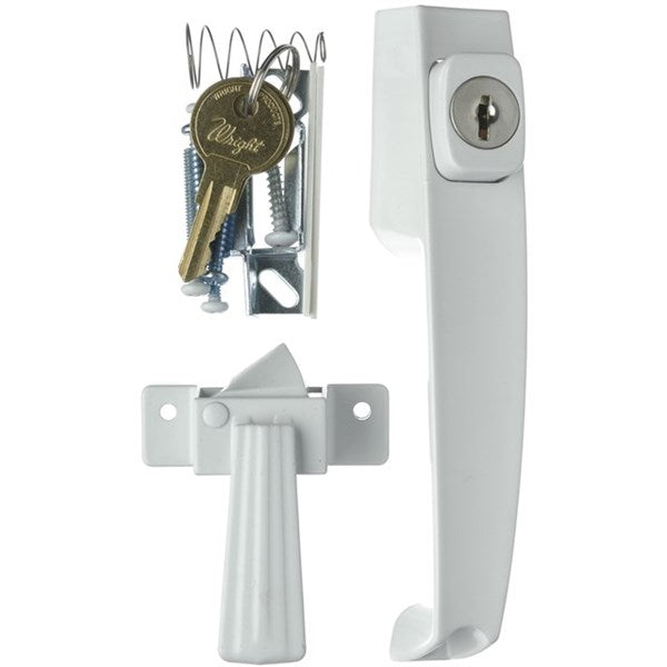 Wright Products™ VK333X3WH Keyed Tie-Down Push Button Latch, White Finish