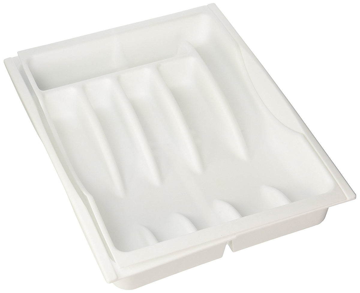 Rubbermaid® 2974-RD-WHT Adjustable Cutlery Tray/Drawer Organizer, White