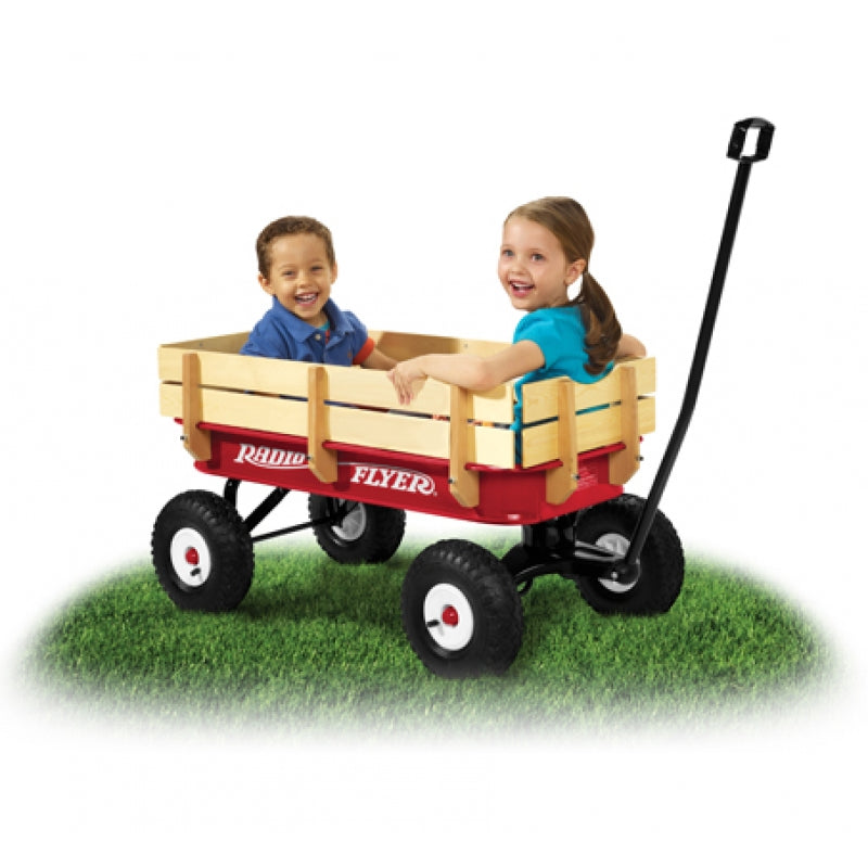 Radio Flyer 32 All-Terrain Steel & Wood Kids Toy Wagon, For 1-1/2+ Years