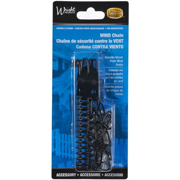 Wright Products™ V11BL Spring and Chain Door Retainer, Black