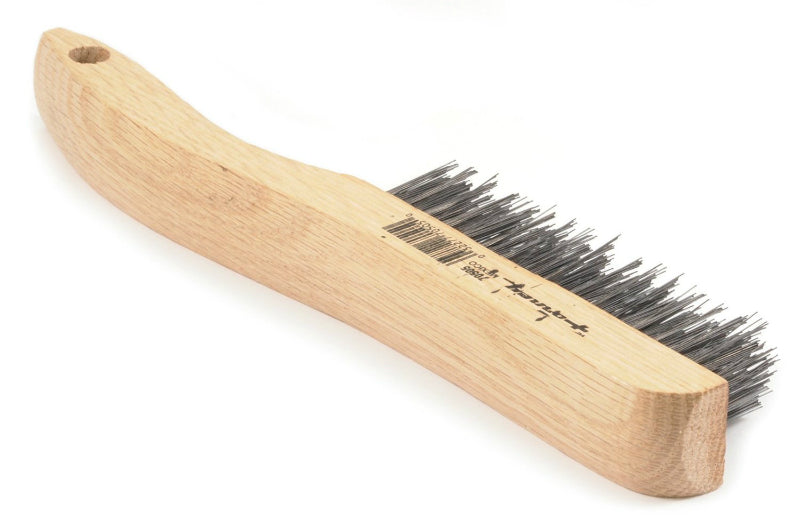 Forney 70505 Wire Scratch Brush with Wood Shoe Handle, 10-1/4" x 0.014", Steel