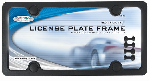 Custom Accessories 92502 Sport License Plate Frame with Fasteners,  Black