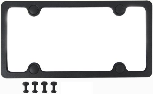 Custom Accessories 92502 Sport License Plate Frame with Fasteners,  Black