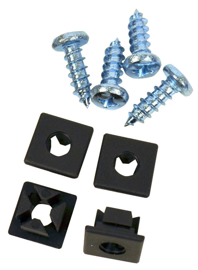 Custom Accessories 93323 License Plate Fastener, Black, 4-Pack