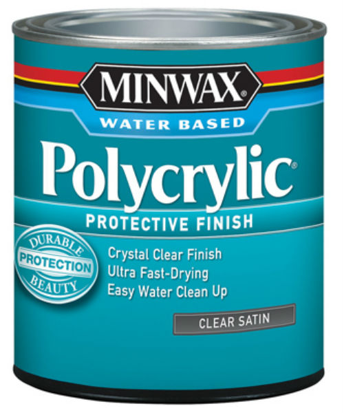 Minwax® 63333 Water Based Polycrylic® Protective Finish, 1 Qt, Clear Satin