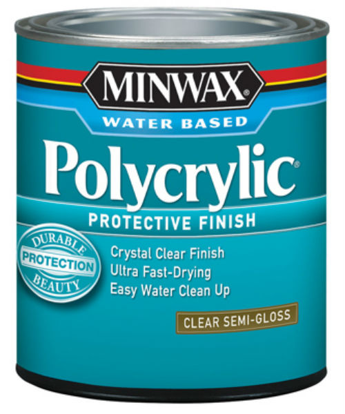 Minwax® 64444 Water Based Polycrylic® Protective Finish, 1-Qt, Clear Semi Gloss