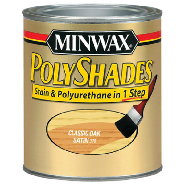Minwax® 213704444 PolyShades® Stain/Polyurethane Satin Finish, Classic Oak, 1/2 Pt