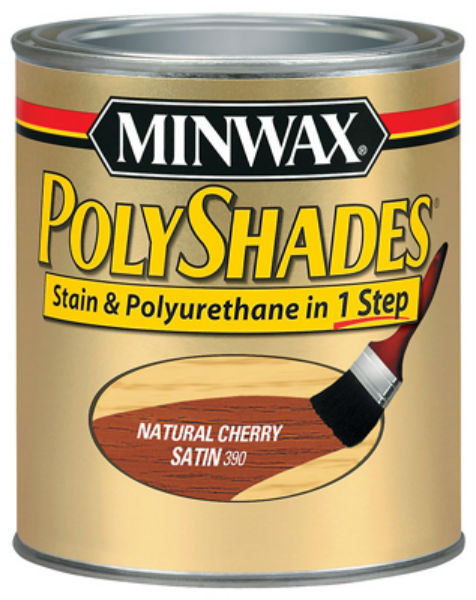 Minwax® 213904444 PolyShades® Stain/Polyurethane Satin Finish, Natural Cherry, 1/2 Pt
