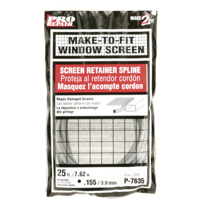 Slide-Co P-7635 Round Vinyl Screen Retainer Spline, 5/32" x 25', Gray