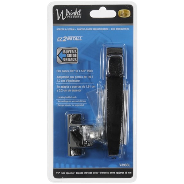 Wright Products™ V398BL Tie-Down Push Button Latch, 1-1/2" Hole Spacing, Black