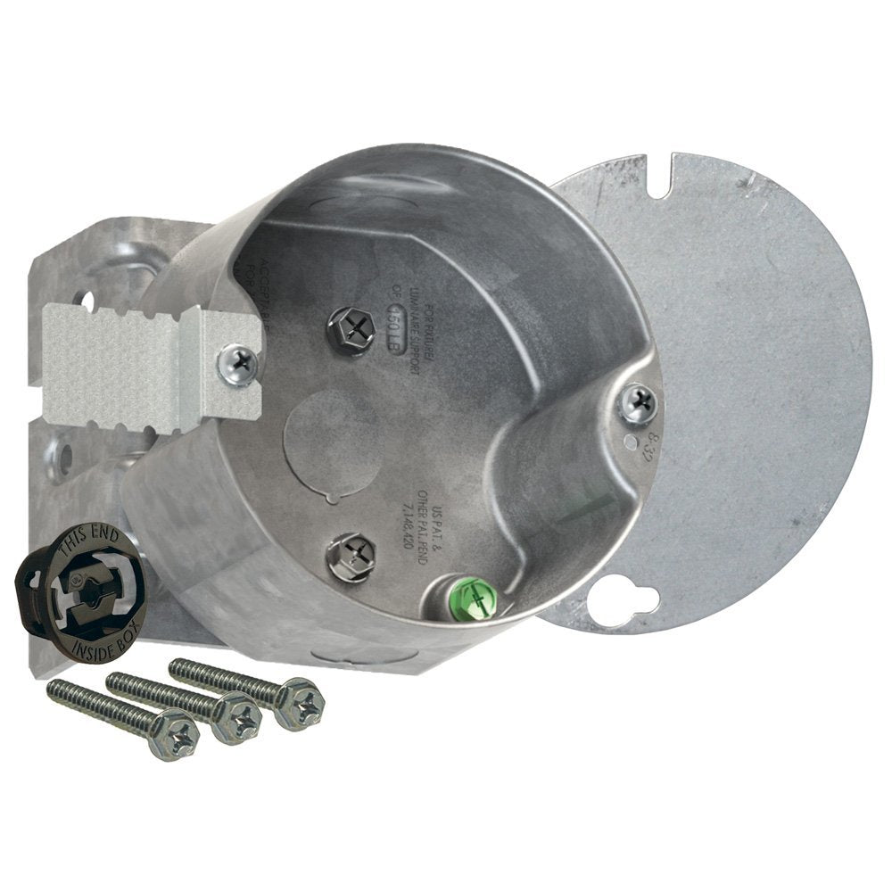 RACO® 294 Round Ceiling Fan Support Box, FA Style Bracket, 4" x 2-1/8" Deep