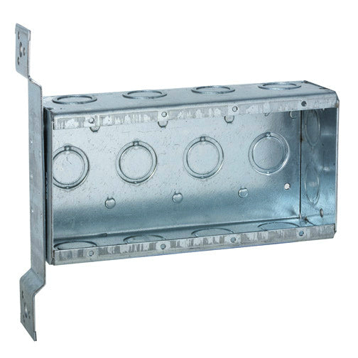 RACO® 687 Multi-Device 4-Gang Switch Box, Welded with Conduit KO's, 2-1/2" Deep