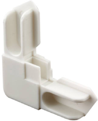 Slide-Co PL-14314 Nylon Window Corner, 3/8", White, 20-Pack